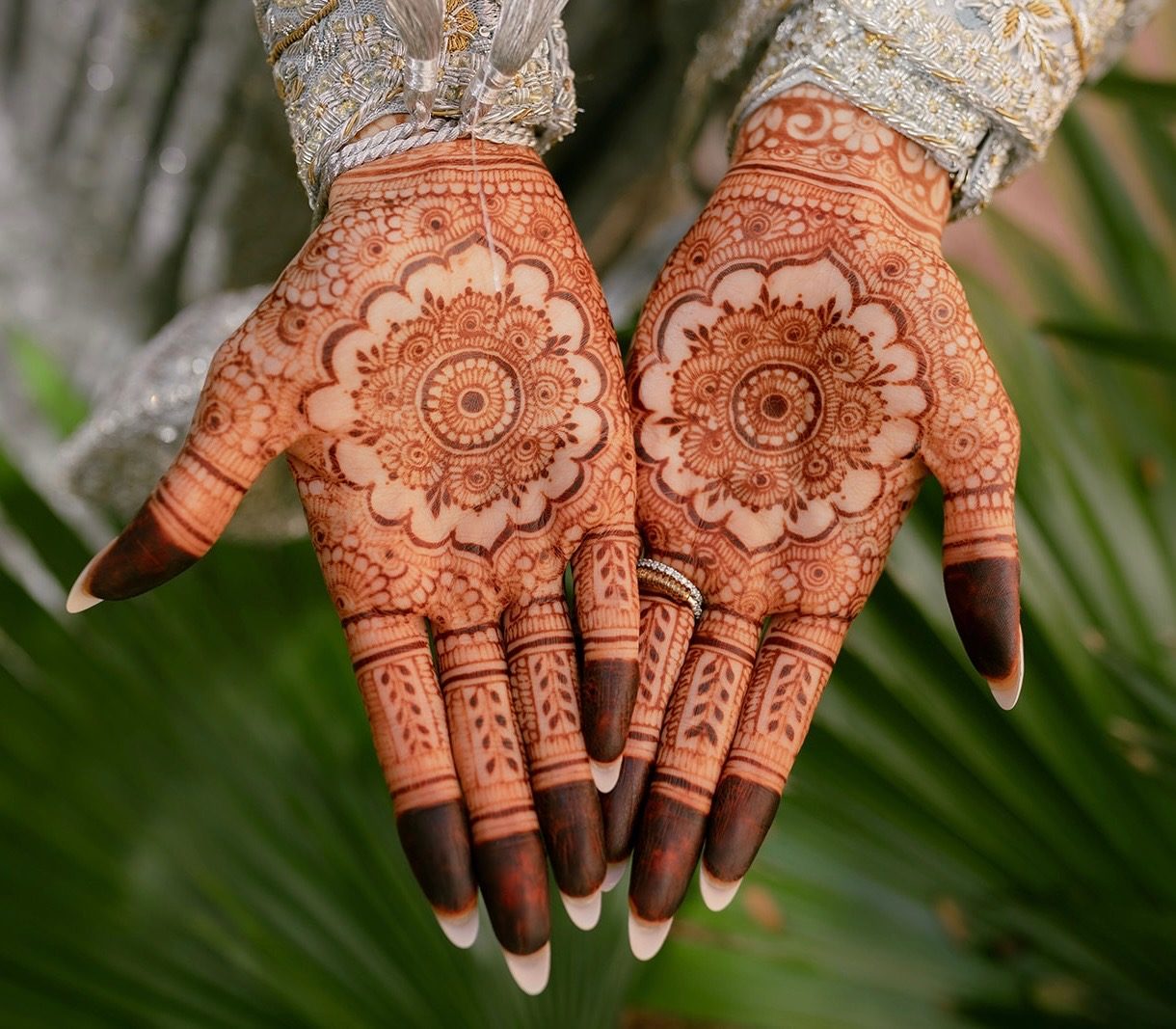 Bridal mehndi on a bride's hands